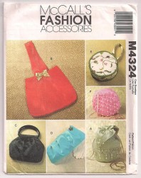 4324 6 EVENING SOFT SHAPED BEAD EMBELLISH BAGS PATTERN